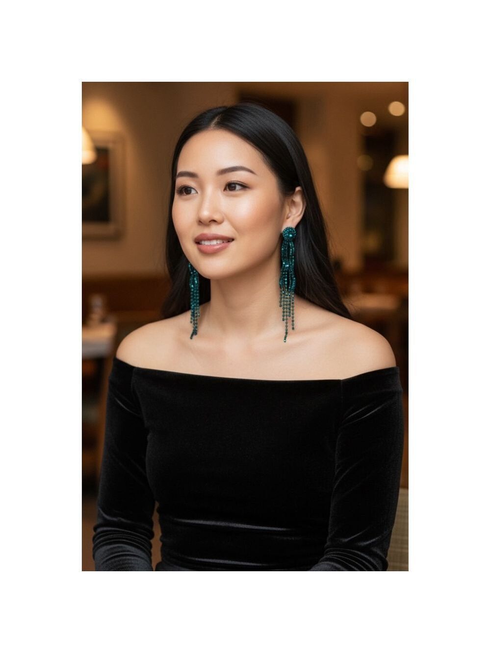 Teal Dangle Earrings NWOT